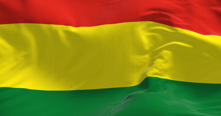 Obraz premium Close-up of the Bolivia national flag waving in the wind.