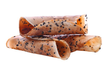 Square poppy seeds and sesame crackers isolated transparent png
