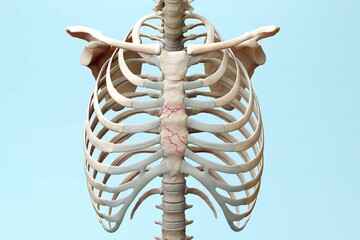 Fractured sternum skeleton chest  - obrazy, fototapety, plakaty