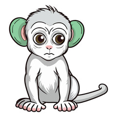 Vervet Monkey's Playground: Cute Primate Brought to Life in a Vibrant 2D Illustration