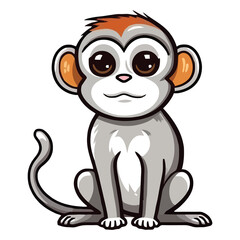 Fototapeta premium Vervet Monkey's Playground: Cute Primate Brought to Life in a Vibrant 2D Illustration