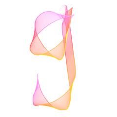 english alphabet ribbon.