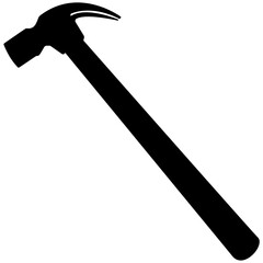 hammer silhouette in vector isolated on white