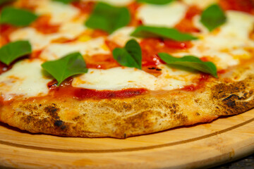 Classic margherita pizza, classified as the original Italian Vera Pizza