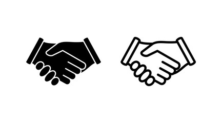 Obraz premium Hand shake icon vector. business handshake. contract agreement. partnership