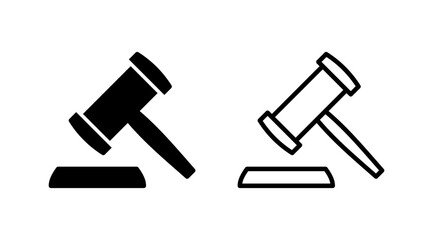 Gavel icon vector. judge gavel icon. auction hammer