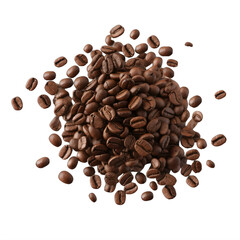 A pile of coffee beans on a transparent background png isolated Generative Ai