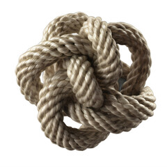 A white rope ball on a transparent background png isolated Generative Ai
