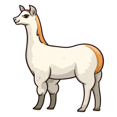 Fototapeta premium Playful Andean Grazer: Cute Vicuña in a Charming 2D Illustration