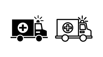 Naklejka premium Ambulance icon vector. Ambulance car icon