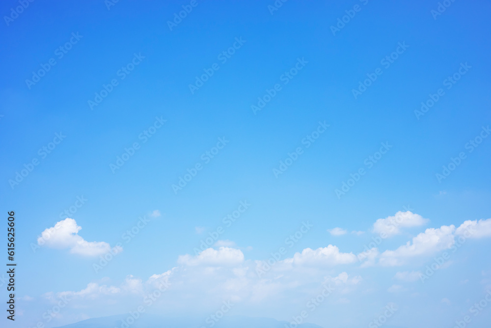Canvas Prints blue sky background and white clouds soft focus and mountain, copy space horizontal shape.