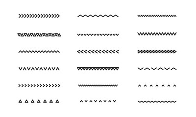 幾何学的なラインフレームのセット/下線/要素/あしらい/イラスト/ベクター