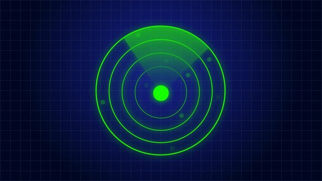 Rader searching targets security concept Rader Hud technology background animation. Scan Rader scanner spinning and checking operation details. Location detection Military surveillance technology.