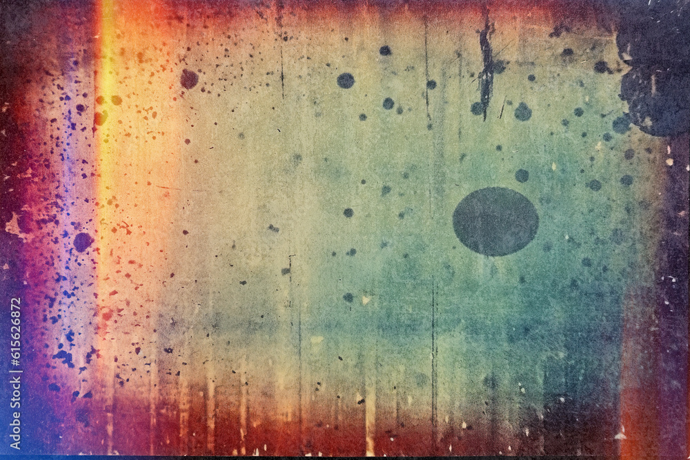 Aufkleber vintage distressed old paper canvas texture film grain, dust and scratches texture with vignette bor