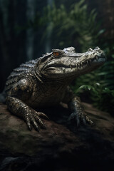 Obraz premium Portrait of Crocodile Dramatic and Cinematic Lighting Photography, Generative AI
