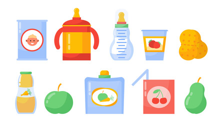 Set of baby food concept