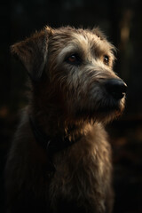 Naklejka na ściany i meble Portrait of Dog Dramatic and Cinematic Lighting Photography, Generative AI