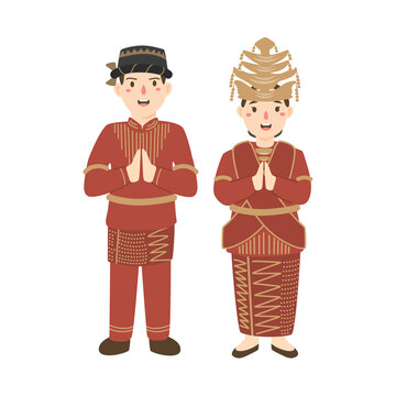 couple wear traditional batak mandailing cloth greetings welcome to north sumatra