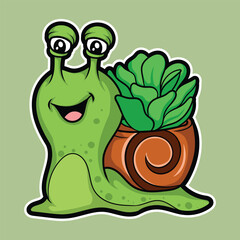 artwork illustrator and T shirt design cute character snail