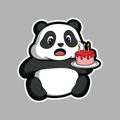 artwork illustrator and T shirt design cute character birthday pandas