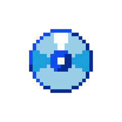 Fototapeta premium Retro 8 Bit Pixel Art Game or Music Disc Icon. Y2K Nostalgic Sticker for Graphic Design, Print, and Decorative Patterns. Classic Games Inspired Symbol.