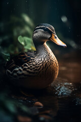 Portrait of Duck Dramatic and Cinematic Lighting Photography, Generative AI