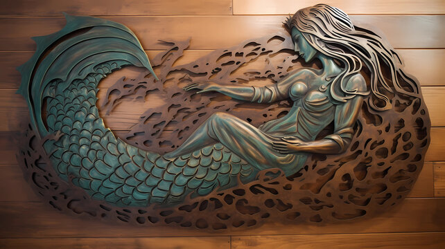 AI Generated of magic mermaids wall decorations