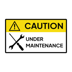 Industrial warning labels for machines under maintenance and out of operation