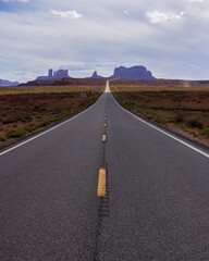 View of Highway 163 in Monument Valley from Forrest Gump Hill
