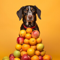 a dog and its fruits, Generative Ai