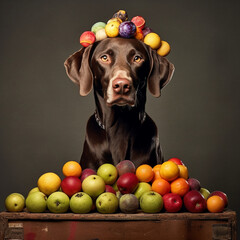a dog and its fruits, Generative Ai