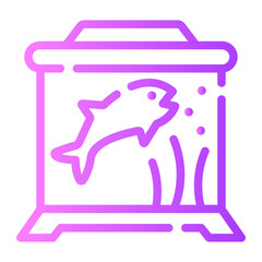 aquarium Line Gradient Icon