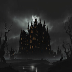 Naklejka premium castle in the night
