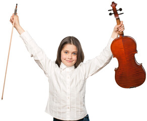 Little child with classic music violin