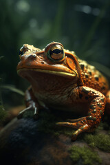 Portrait of Frog Dramatic and Cinematic Lighting Photography, Generative AI