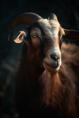 Portrait of Goat Dramatic and Cinematic Lighting Photography, Generative AI