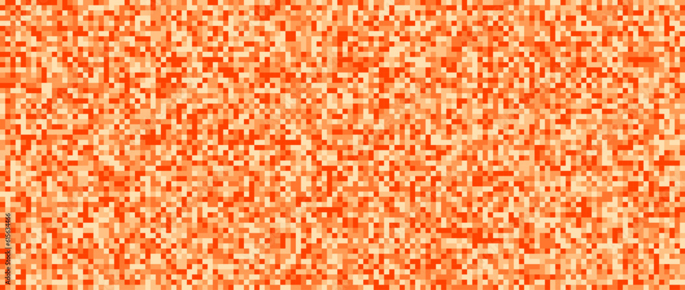Poster seamless pixelated orange texture. red noise grain pattern. colorful mosaic background. yellow orang