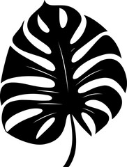 Monstera tropical leaf. Exotic palm leaf..Botanical plant .Jungle plant.Simple black monstera leaf icon.Design element. © Tally 18