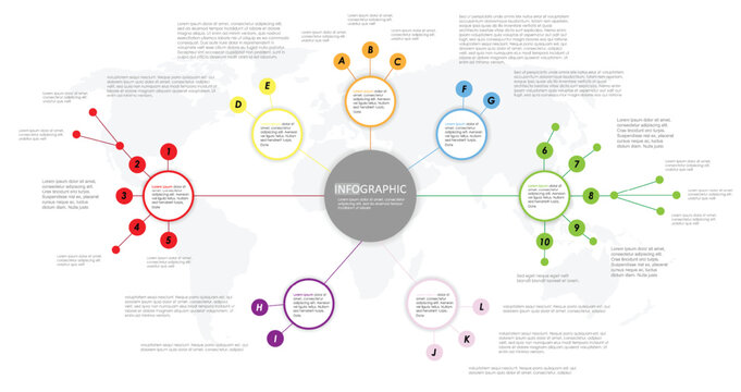 bussiness diagram circular layout chart project timeline diagram with 7 list of steps, circular layout diagram infographic mindmap element template infographics.