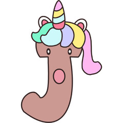 J, Unicorn, alphabet, English Alphabet, J Letters