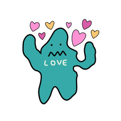Th green cartoon falling in love