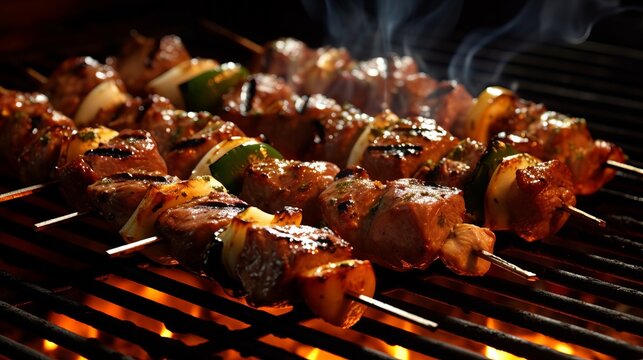 Summertime Barbecue with Grilled Kebabs