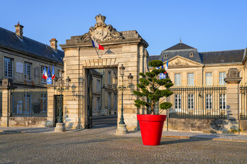 City Hall of Soissons built in the 18th century in the French department of Aisne in Picardy, North...