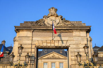 City Hall of Soissons built in the 18th century in the French department of Aisne in Picardy, North...