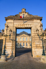 City Hall of Soissons built in the 18th century in the French department of Aisne in Picardy, North...