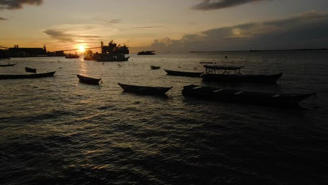 rio amazonia amazon river in Santarem para state Brazil boat moored at sunset