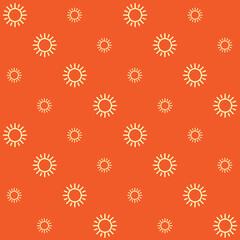 Minimalist Abstract Sun Outline Vector Seamless Pattern