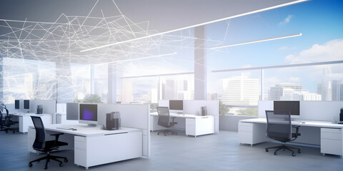 Fototapeta na wymiar modern office interior with beautiful view