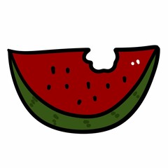 A delicious red watermelon Sweet fruit that is commonly eaten during summer for freshness.