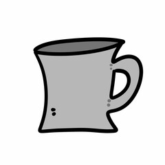 Cartoon of hot chocolate mug on white background